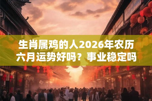 生肖属鸡的人2026年农历六月运势好吗？事业稳定吗？