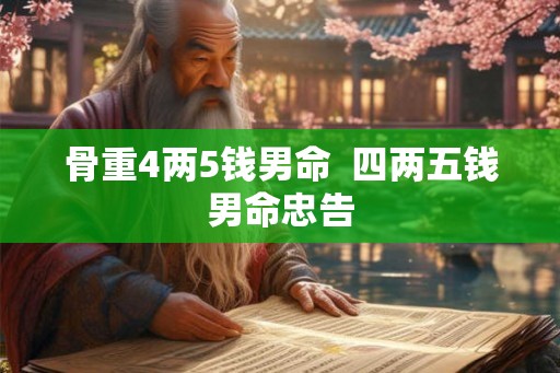 骨重4两5钱男命  四两五钱男命忠告