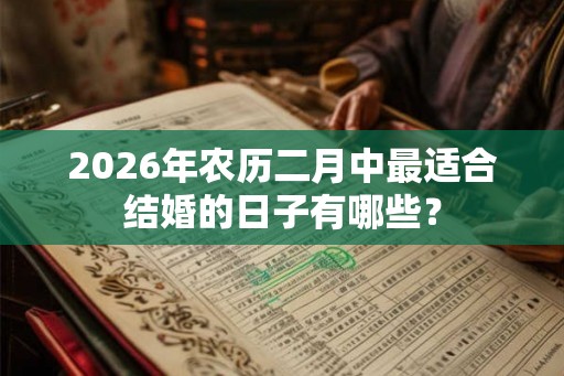 2026年农历二月中最适合结婚的日子有哪些？