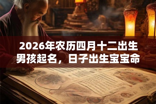2026年农历四月十二出生男孩起名，日子出生宝宝命运！