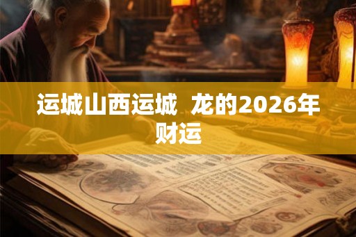 运城山西运城  龙的2026年财运