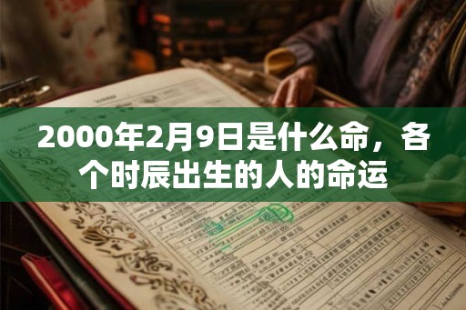2000年2月9日是什么命，各个时辰出生的人的命运