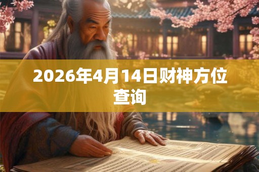 2026年4月14日财神方位查询