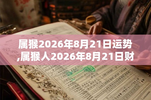 属猴2026年8月21日运势,属猴人2026年8月21日财运,生肖猴2026年8月21日运势