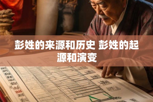 彭姓的来源和历史 彭姓的起源和演变