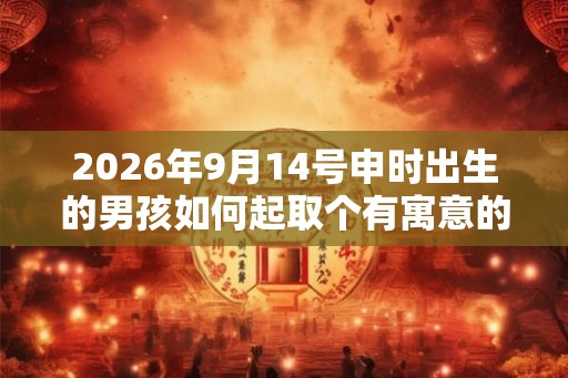 2026年9月14号申时出生的男孩如何起取个有寓意的名字和五行属性