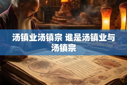 汤镇业汤镇宗 谁是汤镇业与汤镇宗