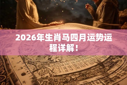 2026年生肖马四月运势运程详解！
