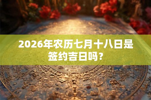 2026年农历七月十八日是签约吉日吗？