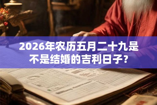 2026年农历五月二十九是不是结婚的吉利日子? 2026年农历五月二十九是不是结婚的吉利日子?