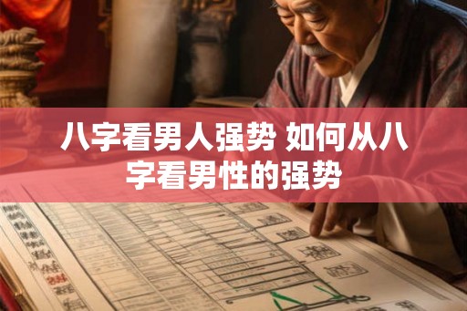 八字看男人强势 如何从八字看男性的强势