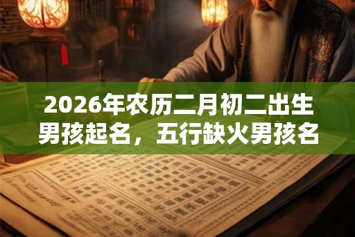 2026年农历二月初二出生男孩起名，五行缺火男孩名字起名带火