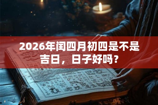 2026年闰四月初四是不是吉日，日子好吗？