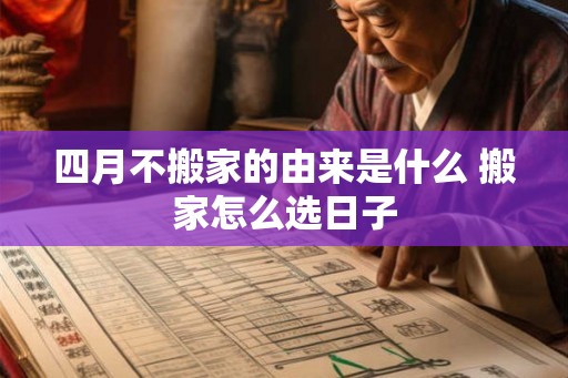 四月不搬家的由来是什么 搬家怎么选日子