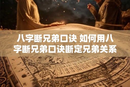 八字断兄弟口诀 如何用八字断兄弟口诀断定兄弟关系