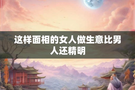 这样面相的女人做生意比男人还精明