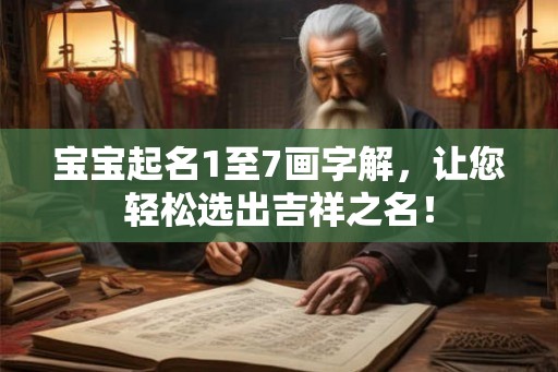 宝宝起名1至7画字解，让您轻松选出吉祥之名！