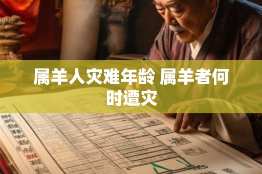 属羊人灾难年龄 属羊者何时遭灾