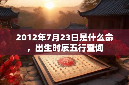 2012年7月23日是什么命，出生时辰五行查询