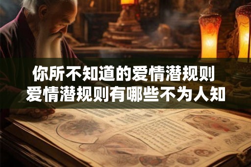 你所不知道的爱情潜规则 爱情潜规则有哪些不为人知的细节