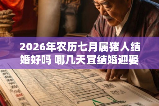 2026年农历七月属猪人结婚好吗 哪几天宜结婚迎娶