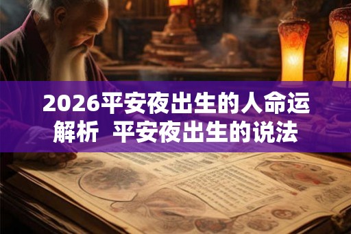 2026平安夜出生的人命运解析  平安夜出生的说法