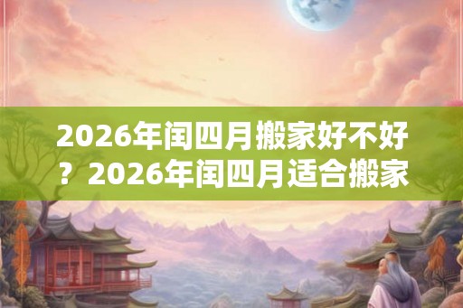 2026年闰四月搬家好不好？2026年闰四月适合搬家的吉日盘点