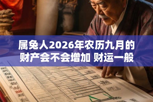 属兔人2026年农历九月的财产会不会增加 财运一般生活节俭 属兔人2026年农历九月的财产会不会增加 财运一般生活节俭