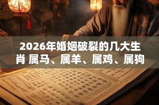 2026年婚姻破裂的几大生肖 属马、属羊、属鸡、属狗