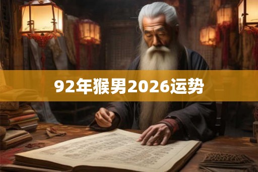 92年猴男2026运势