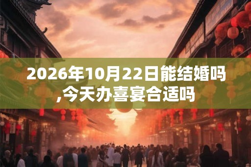 2026年10月22日能结婚吗,今天办喜宴合适吗 2026年10月22日能结婚吗,今天办喜宴合适吗