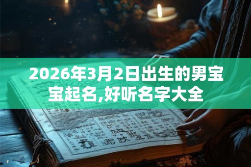 2026年3月2日出生的男宝宝起名,好听名字大全
