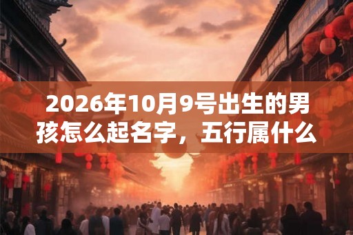 2026年10月9号出生的男孩怎么起名字，五行属什么
