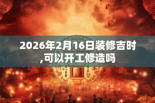 2026年2月16日装修吉时,可以开工修造吗