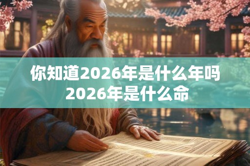 你知道2026年是什么年吗 2026年是什么命