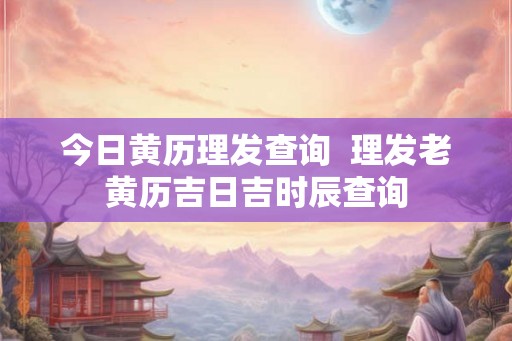 今日黄历理发查询  理发老黄历吉日吉时辰查询