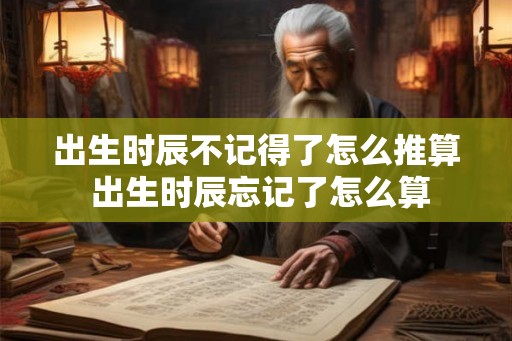 出生时辰不记得了怎么推算 出生时辰忘记了怎么算