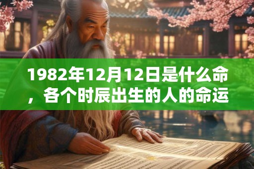1982年12月12日是什么命，各个时辰出生的人的命运