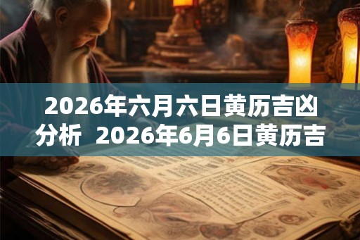 2026年六月六日黄历吉凶分析  2026年6月6日黄历吉日查询