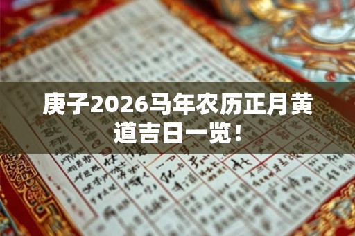 庚子2026马年农历正月黄道吉日一览! 庚子2026马年农历正月黄道吉日一览!