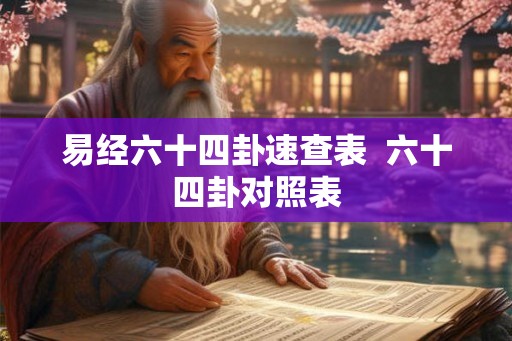 易经六十四卦速查表  六十四卦对照表