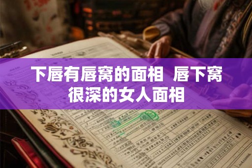 下唇有唇窝的面相 唇下窝很深的女人面相 下唇有唇窝的面相 唇下窝很深的女人面相