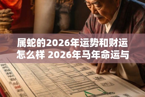 属蛇的2026年运势和财运怎么样 2026年马年命运与财运如何