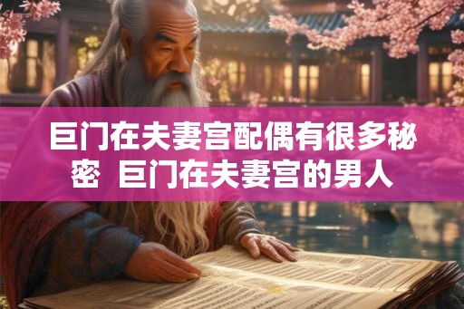 巨门在夫妻宫配偶有很多秘密  巨门在夫妻宫的男人