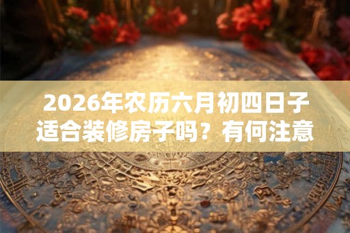 2026年农历六月初四日子适合装修房子吗？有何注意事项？