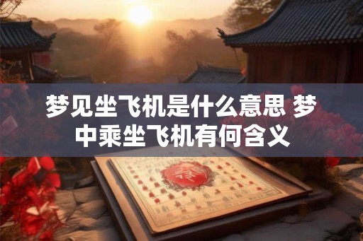 梦见坐飞机是什么意思 梦中乘坐飞机有何含义