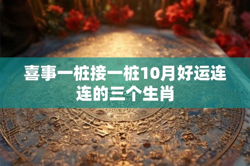喜事一桩接一桩10月好运连连的三个生肖