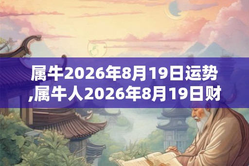 属牛2026年8月19日运势,属牛人2026年8月19日财运,生肖牛2026年8月19日运势 属牛2026年8月19日运势,属牛人2026年8月19日财运,生肖牛2026年8月19日运势