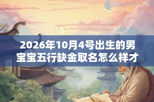2026年10月4号出生的男宝宝五行缺金取名怎么样才好