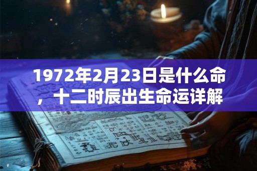 1972年2月23日是什么命，十二时辰出生命运详解